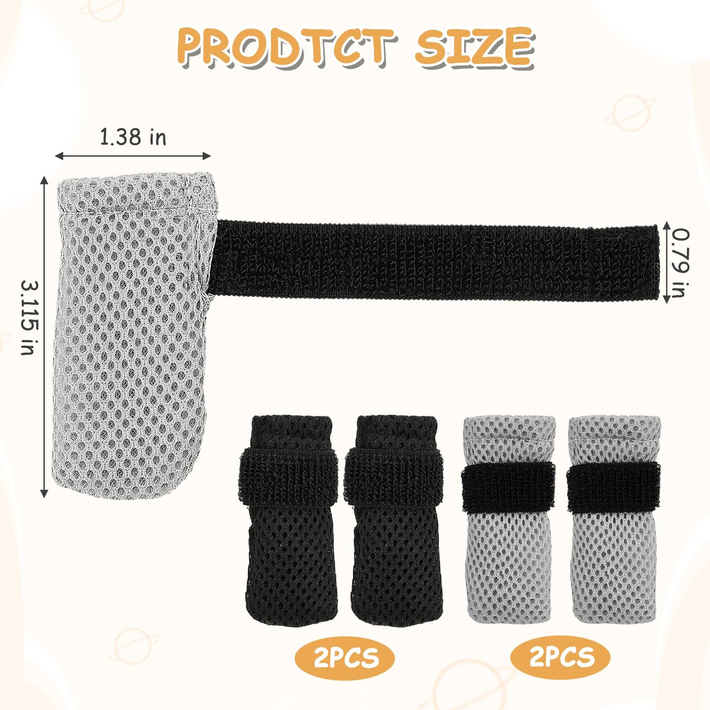 Cat Claw Covers,8Pack Shoes Booties for Cats Mittens to Prevent Scratching Socks Adjustable Breathable Mesh Puppy Indoor Gloves Paw Kitten Boots Suitable for Bathing and Nail Trimming (Grey + Black)