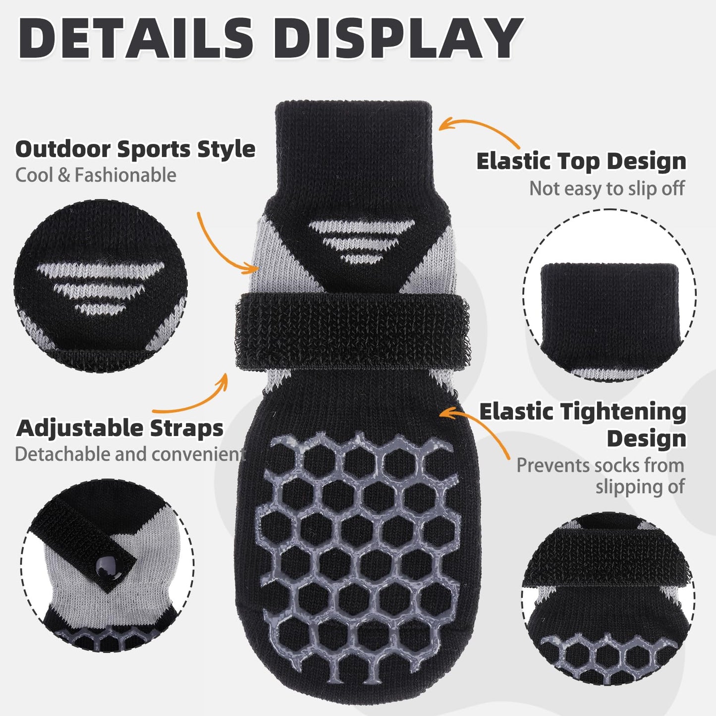 KOOLTAIL Dog Socks Shoes for Hot Pavement, Breathable & Warm Winter Dog Booties to Prevent Licking Paws for Small Medium Large Senior Dogs,Non Slip Grippy Pet Boots & Paw Protectors for Hardwood Floor
