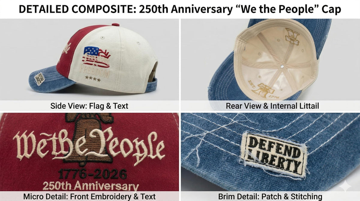 We the People 1776 Vintage Patriotic Baseball Cap – Embroidered Liberty Bell & American Flag Hat – Distressed Cotton “Freedom is Essential” Dad Hat Gift for Men Veterans