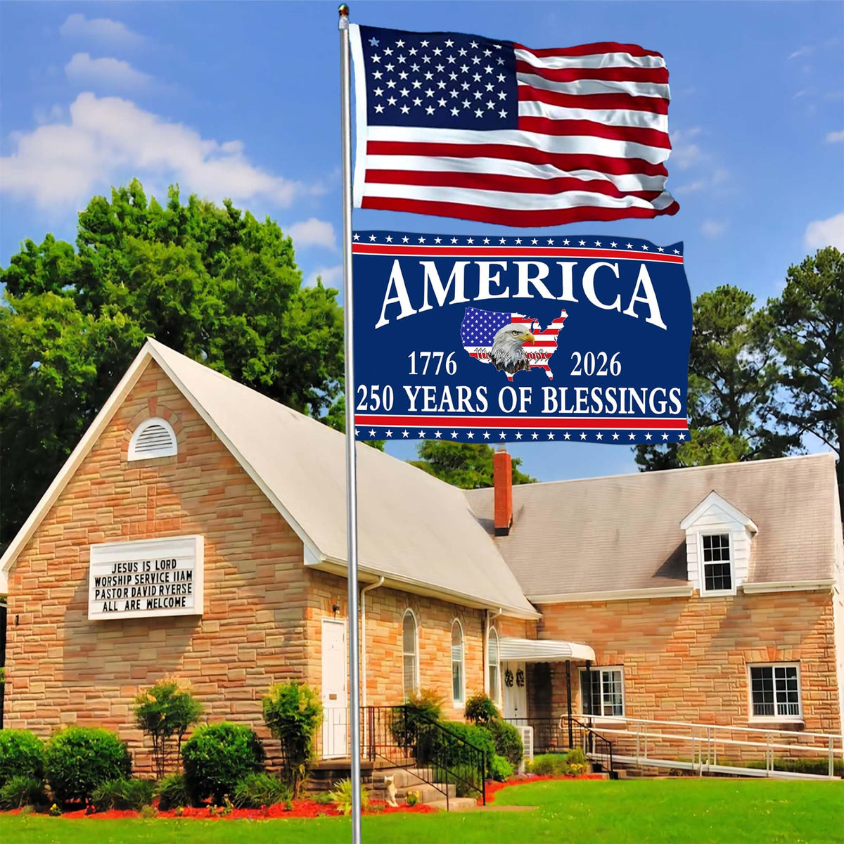 Aroxtms 3 Ply 250 Year American Anniversary Flag 3x5 Double Sided 250 Merchandise Decorations 250th Anniversary USA Flag 4th of July We The People 1776 Patriotic American Flags for Outside Banner