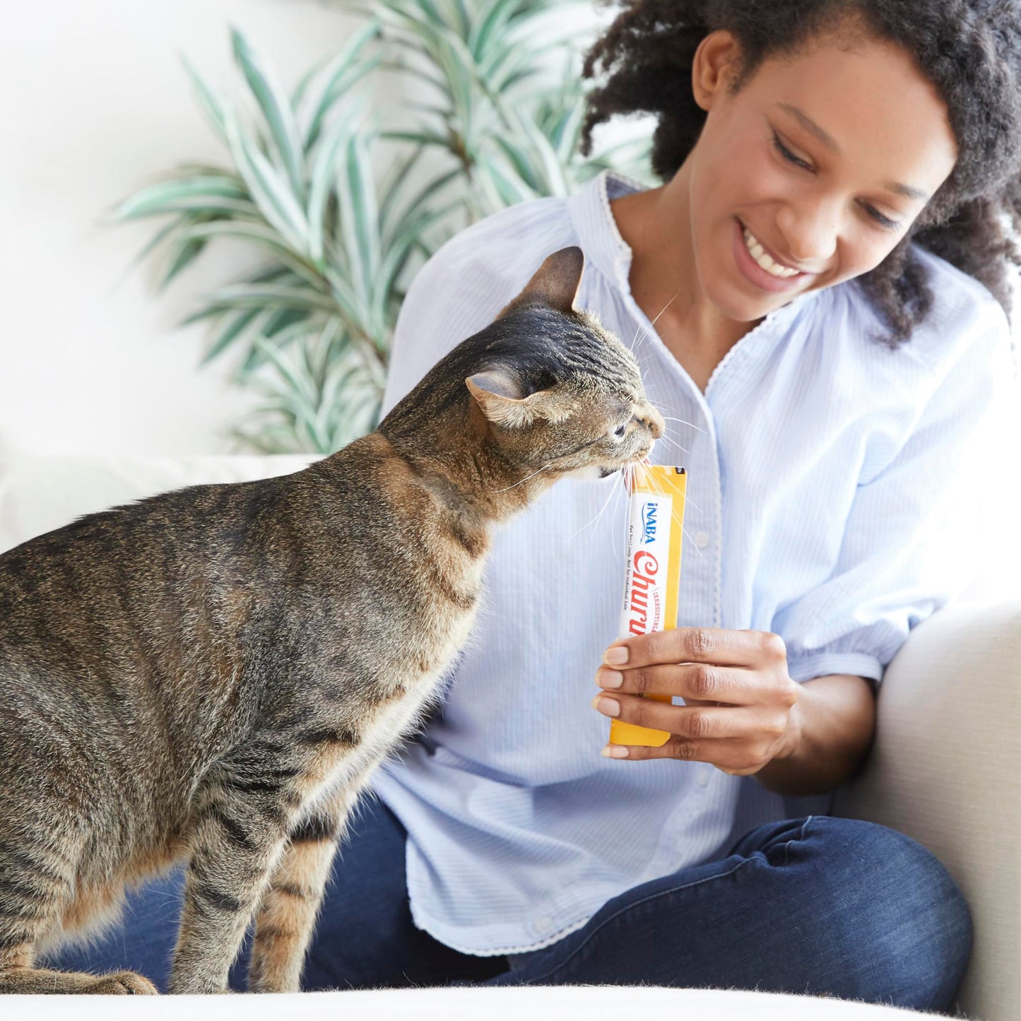 INABA Churu Cat Treats, Grain-Free, Lickable, Squeezable Creamy Purée Cat Treat/Topper with Vitamin E & Taurine, 0.5 Ounces Each Tube, 10 Tubes Total/Two Flavors, Tuna Variety