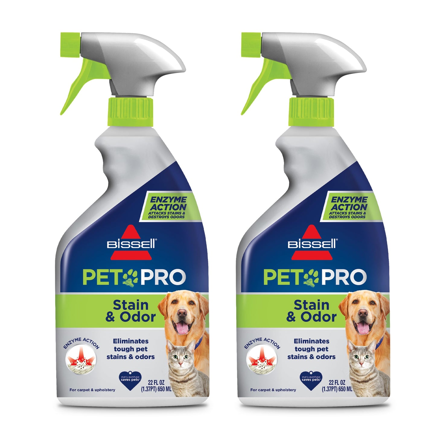 Bissell Pet Pro Stain and Odor Eliminator with Enzyme Action, 2 pack, 77X7F