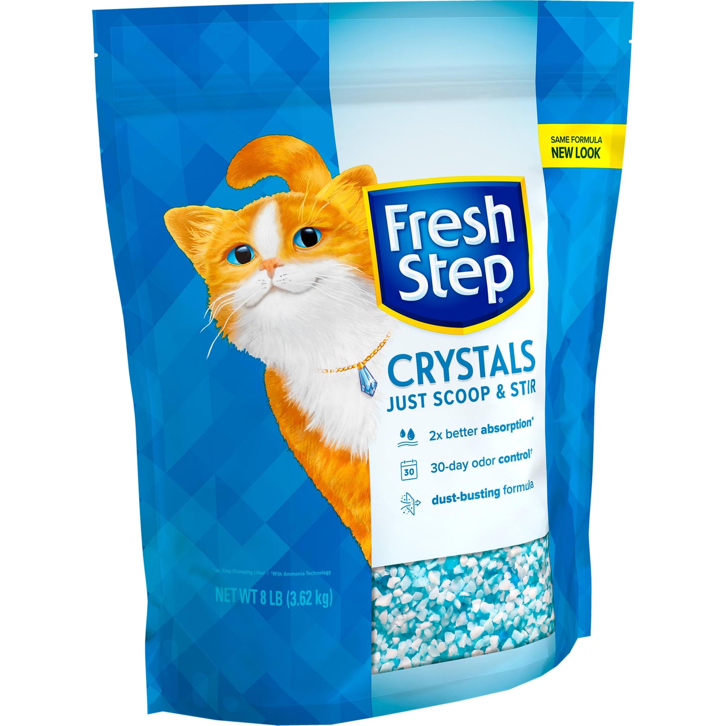 Fresh Step Crystals, Premium Cat Litter, Scented, 8 Pounds, Pack of 2 (Package May Vary)