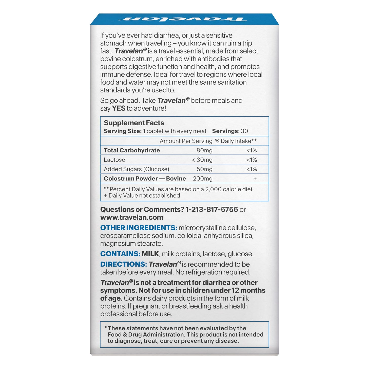 Anti Diarrhea Pills Help Prevent Traveler’s Diarrhea Before It Starts, Clinically Proven, Travel Essentials, Drug-Free Colostrum, Natural Digestive and Immune Support Supplement, 30 Count