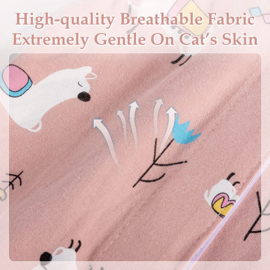 ANWA 2 Pack Cat Recovery Suit - Breathable Cat Onesie for Cats After Surgery Female, Kitten Surgery Recovery Suit Female Abdominal Wounds