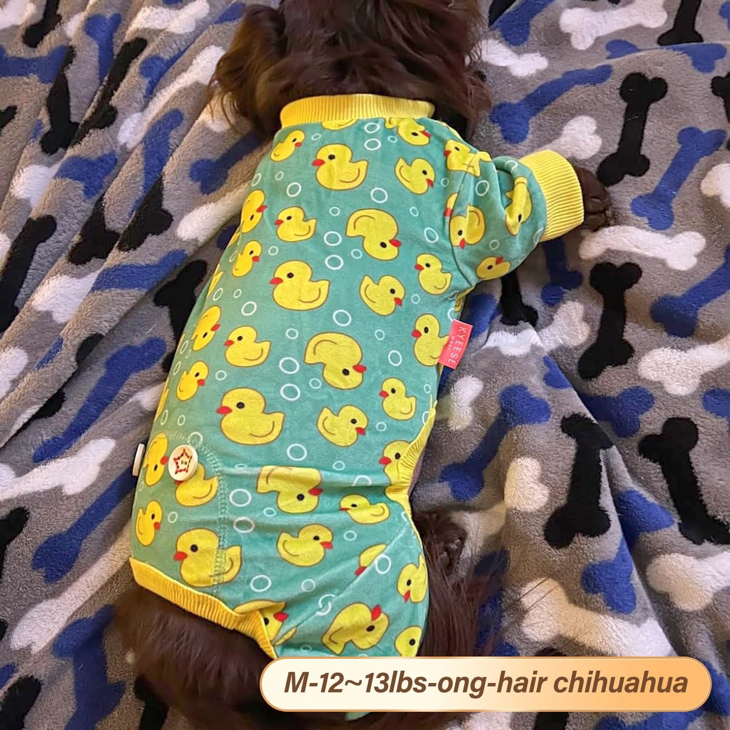 KYEESE Dog Pajamas Yellow Ducks Dog Onesie Soft Dog Costume Dog Body Suits After Surgery Dog Coat Dog Clothes Cat Clothes Dog Surgery Recovery Suit Dog Pajamas for Small Dogs Small Dog Pajamas