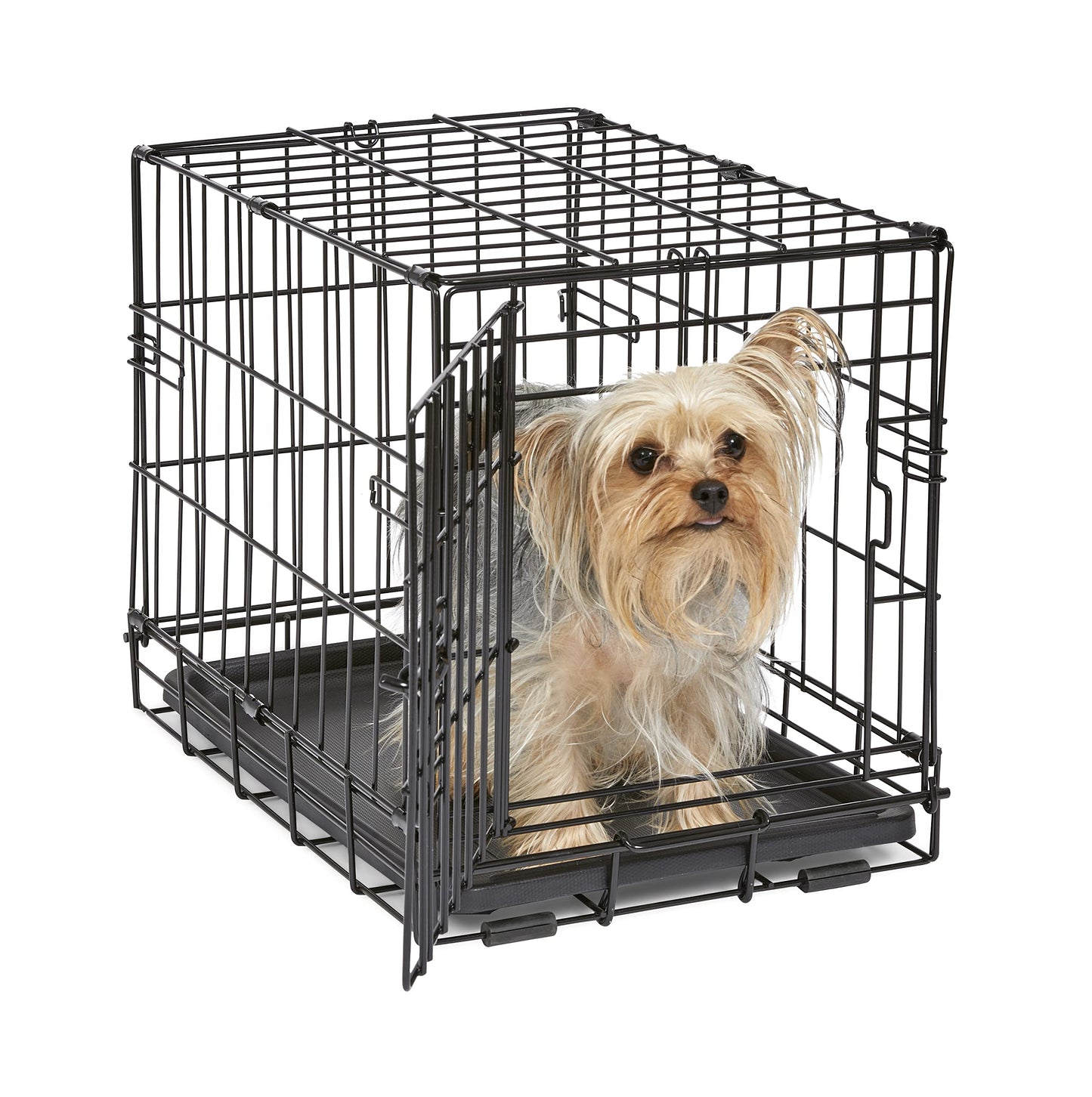 MidWest Homes for Pets Newly Enhanced Single Door iCrate Dog Crate, Includes Leak-Proof Pan, Floor Protecting Feet , Divider Panel & New Patented Features