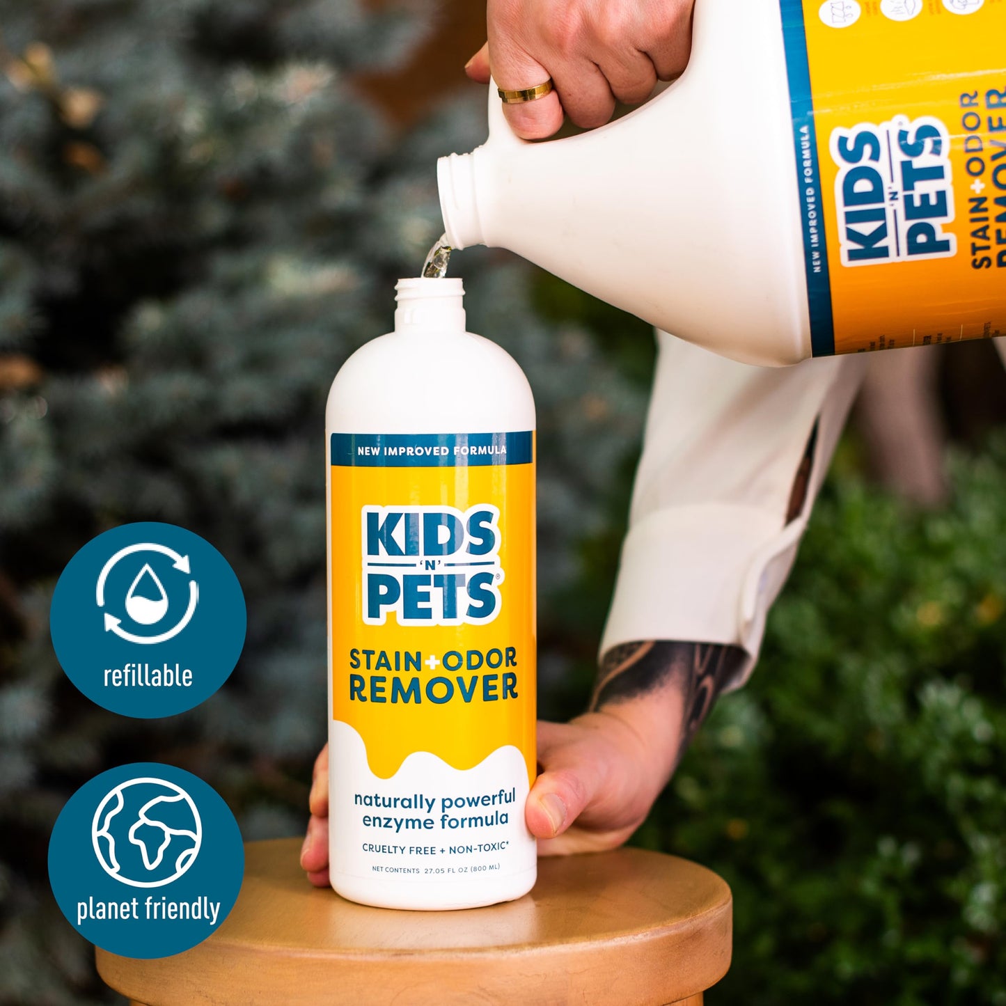 KIDS 'N' PETS - Instant All-Purpose Stain & Odor Remover – 27.05 fl oz - Permanently Eliminates Tough Stains & Odors – Even Urine Odors - No Harsh Chemicals, Non-Toxic & Child Safe, Multi-Color