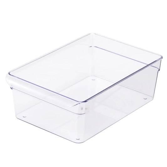 Large Fridge Bin, 12X8X4 Inches, Clear Plastic