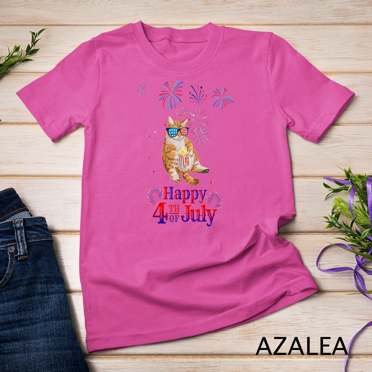 Patriotic Cat Shirt Happy 4Th of July T-Shirt Unisex T-Shirt