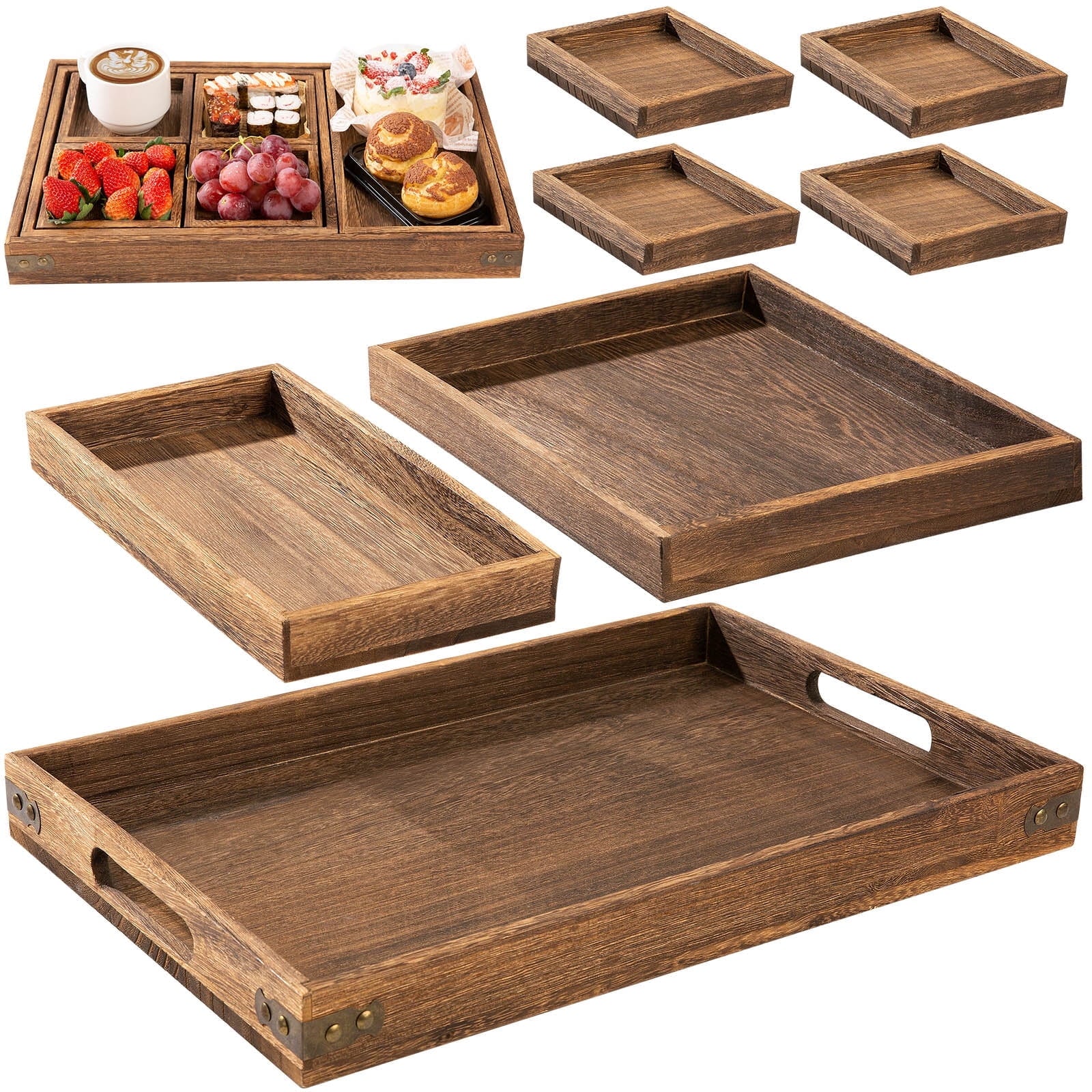 Paulownia Wood Serving Trays, 11.5" X 18"