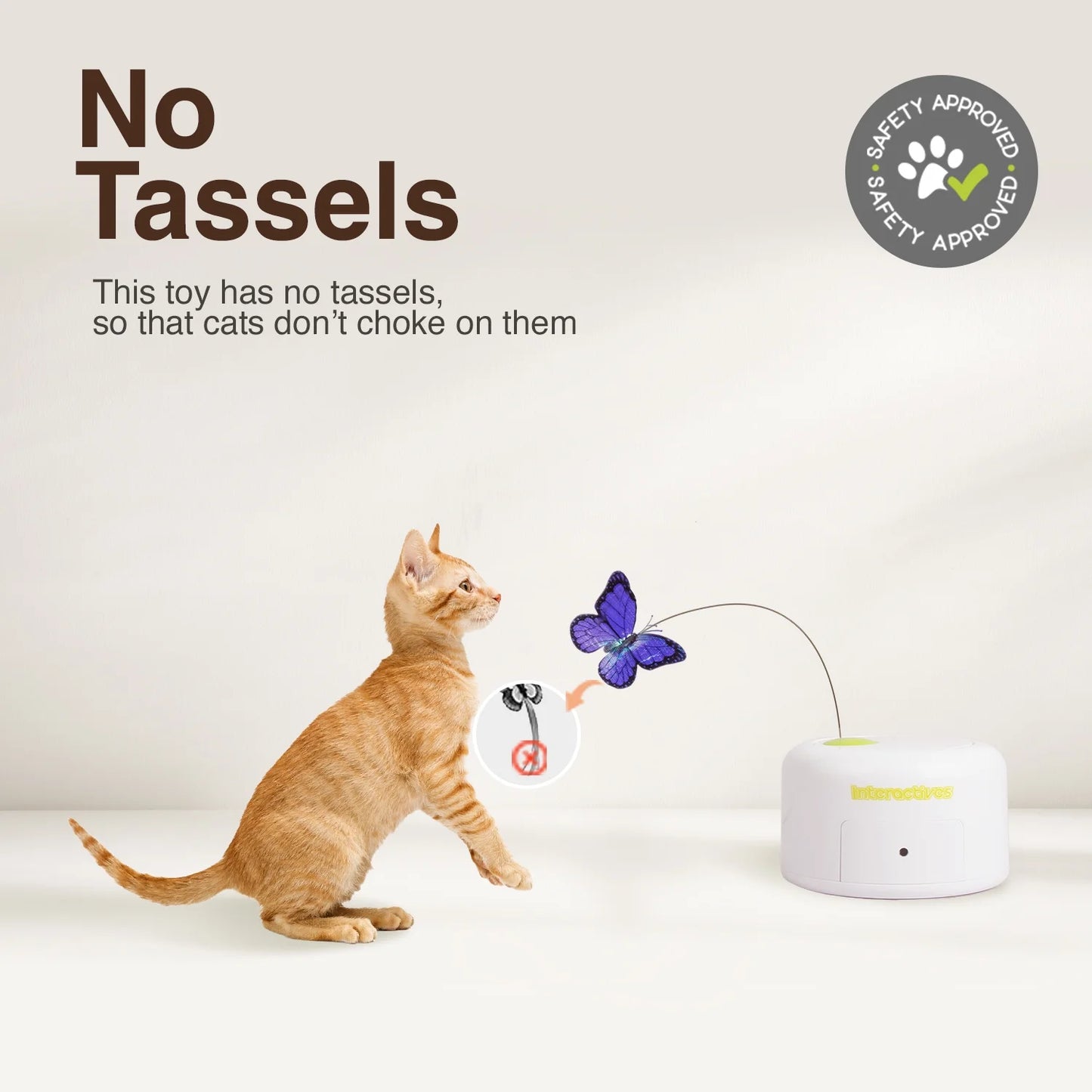 Interactive Cat Butterfly Toy with Motion Sensor and Replacement Butterfly