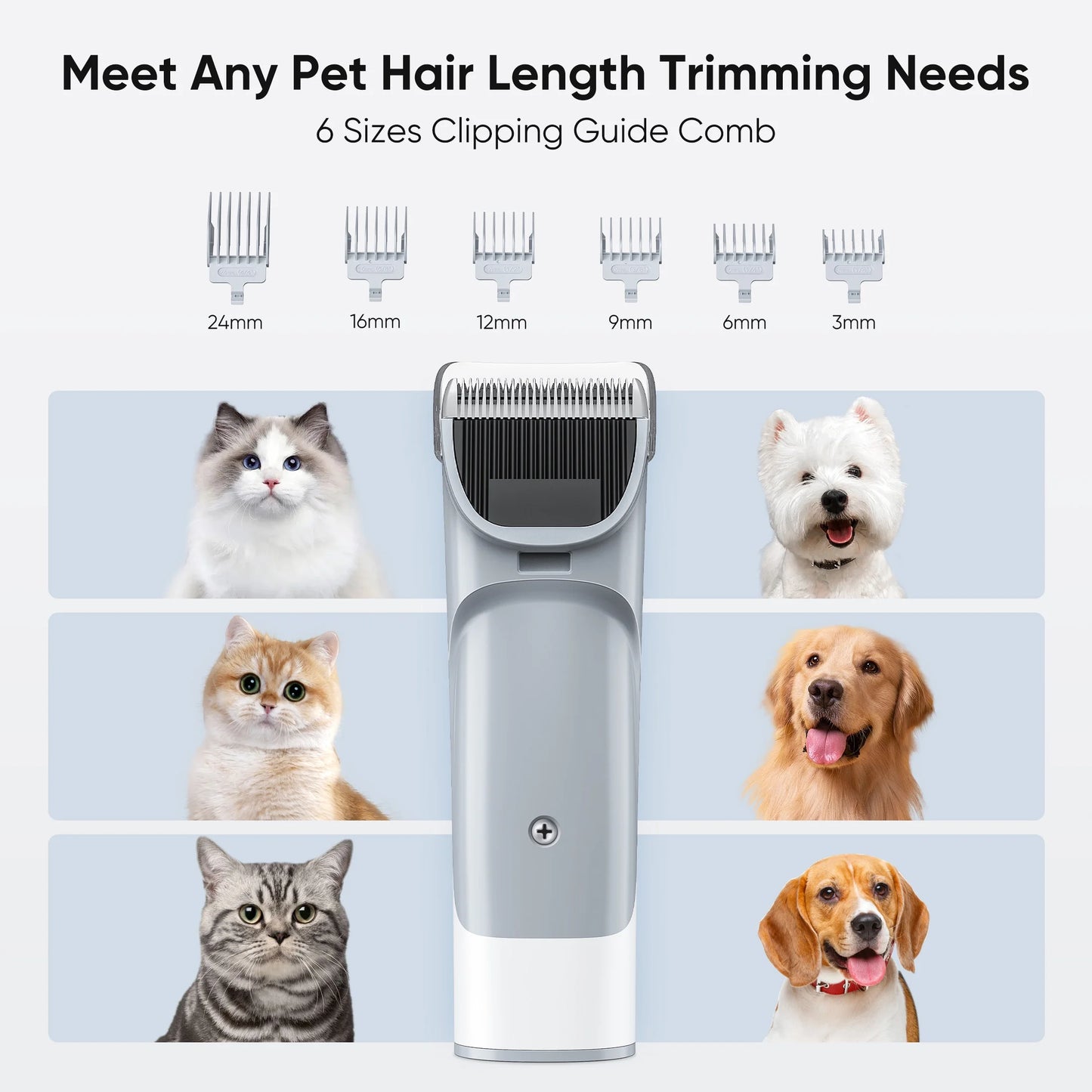 Professional Dog Grooming Kit: 2.5L Pet Hair Vacuum and 5-in-1 Electric Clippers for Dogs, Cats, and Other Animals