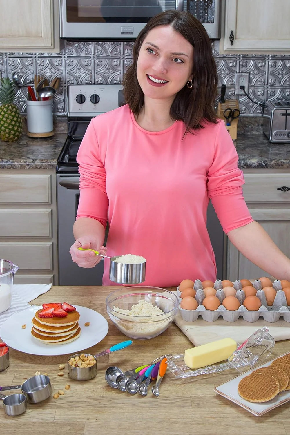 Stainless Steel Measuring Cups and Spoons Set, Kitchen Baking Tools, Dishwasher Safe(13 Pcs)