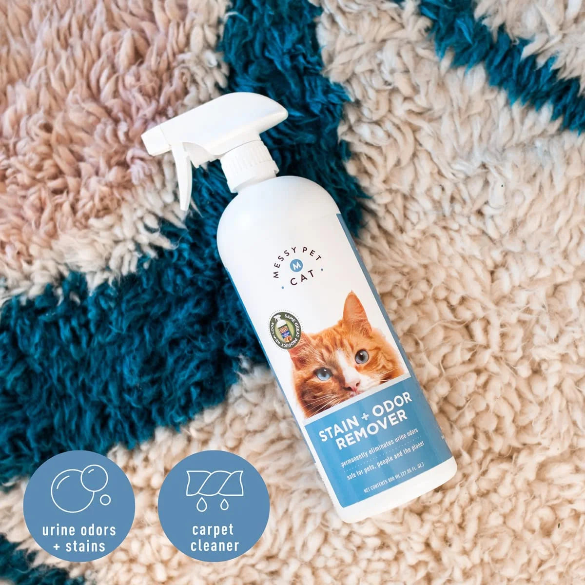 2-Pack Professional Pet Stain and Odor Remover for Carpets, Upholstery, and Mattresses - 27 Oz