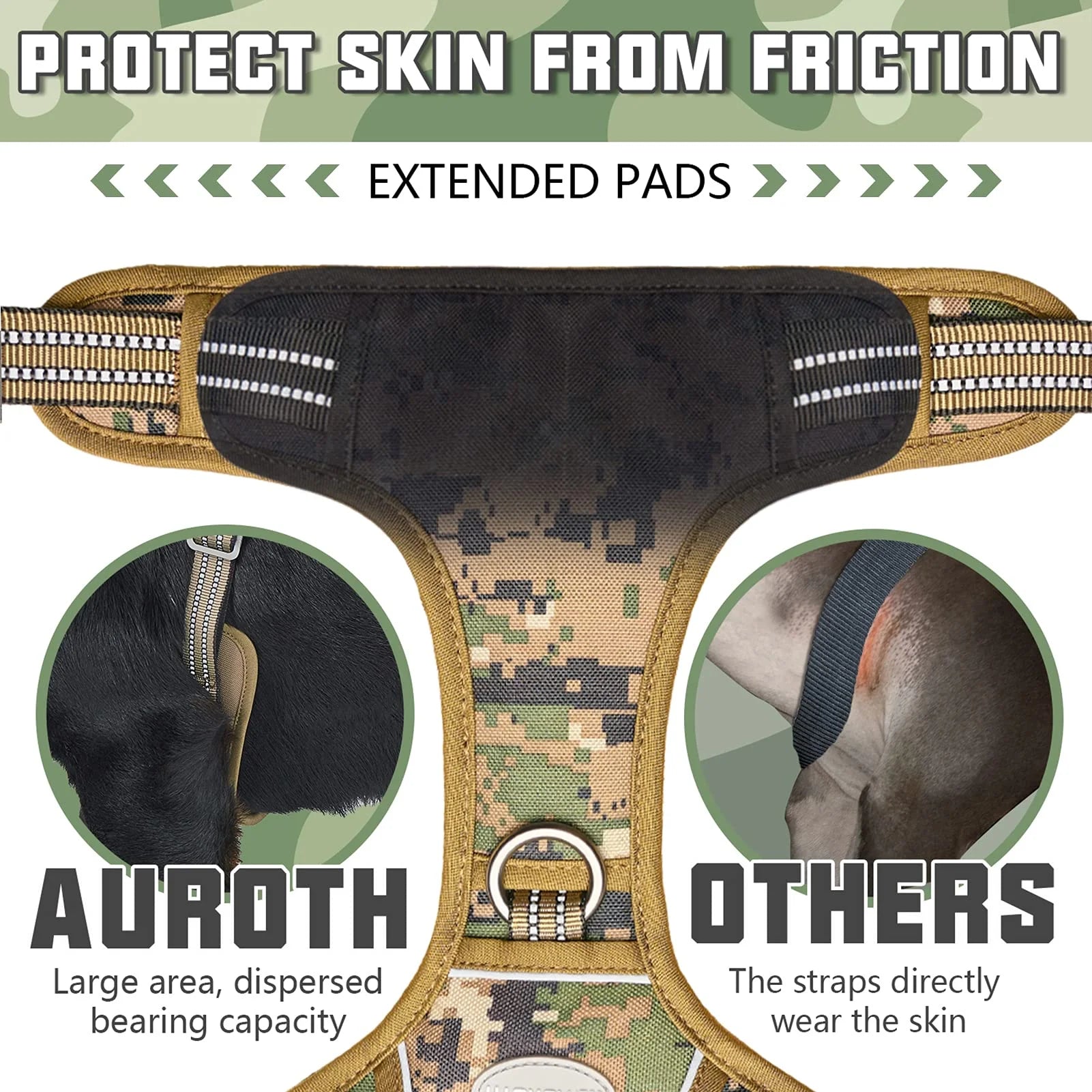 No-Pull Dog Harness for Large Breeds, Front Clip Design, Reflective Soft Padded Vest with Control Handle, Adjustable and Easy-On Harness for Training