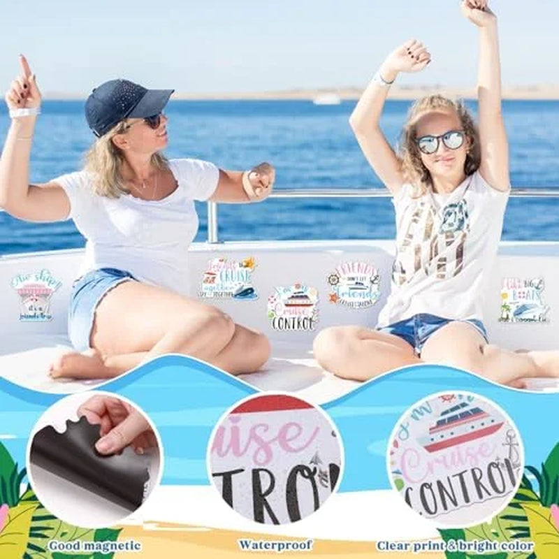 Set of 6 Magnetic Cruise Door Decorations - Reusable Nautical Themed Magnets for Cabin, Fridge, and Party Decor