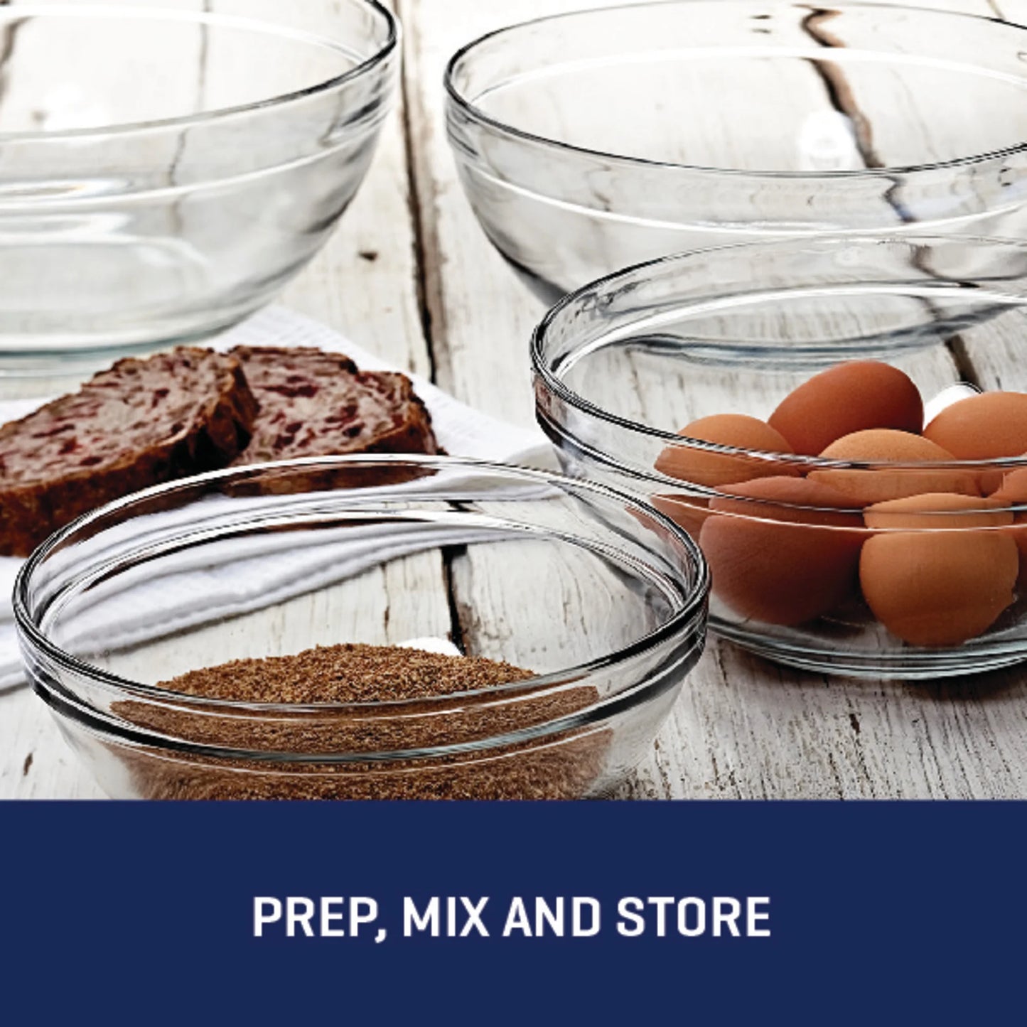 Glass Mixing Bowls, 10 Piece Set