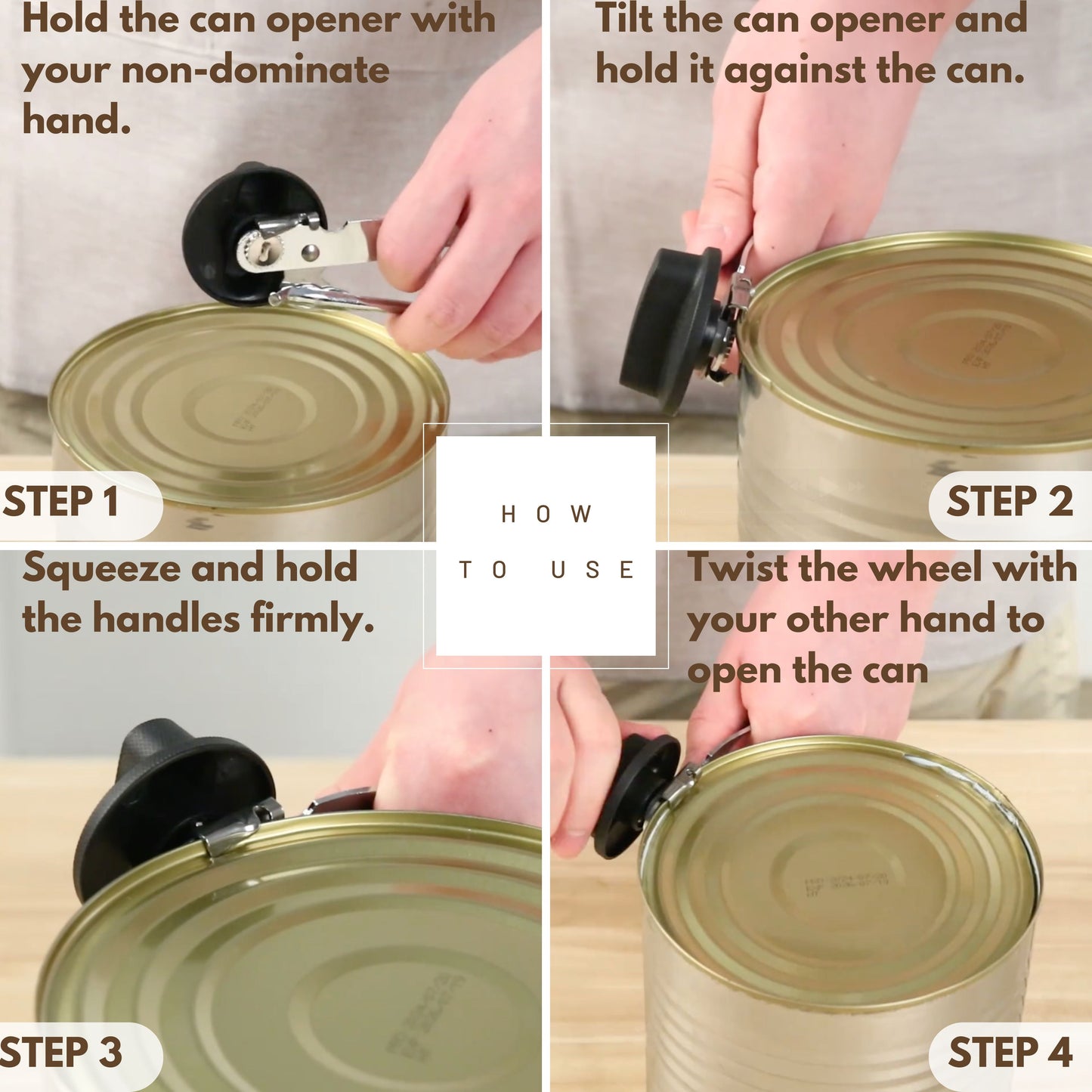 Stainless Steel Can Opener, Black