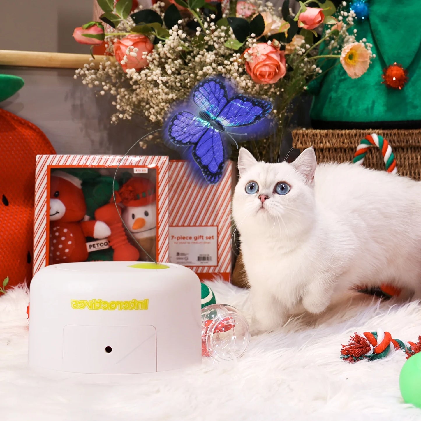 Interactive Cat Butterfly Toy with Motion Sensor and Replacement Butterfly