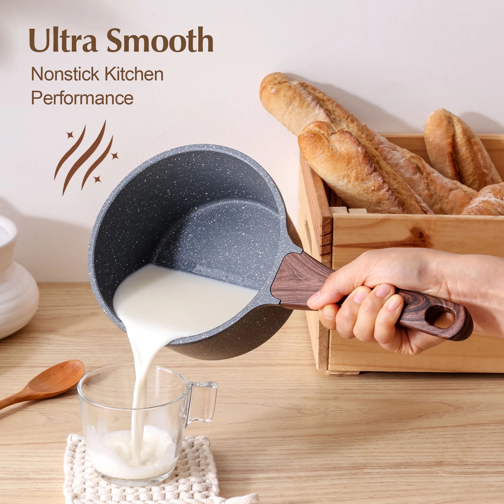 10-Piece Healthy Nonstick Cookware Set with Pot Protectors, Induction-Compatible Gray Cookware Set