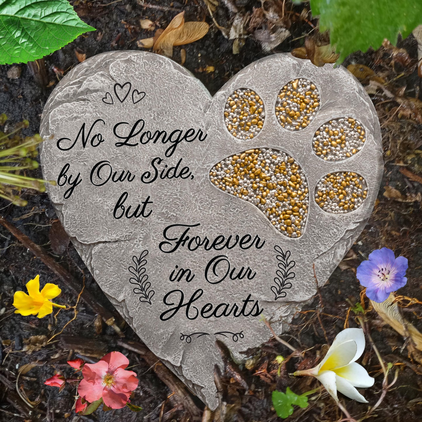 OBSI Dog Memorial Gifts for Loss of Dog Sympathy Gift - Rainbow Bridge Dog Memorial Stone for Remembrance Dog Passing Away Sympathy Gifts - Thoughtful Pet Loss Gifts - Gray