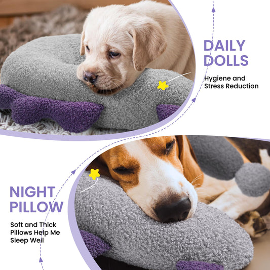 HiPetpy Dog Calming Pillow - Soft Neck Pillow for Dogs, Washable Sleep Pillow for Better Sleep, Reduces Anxiety, Gift for Small/Medium/Large Dogs and Cats