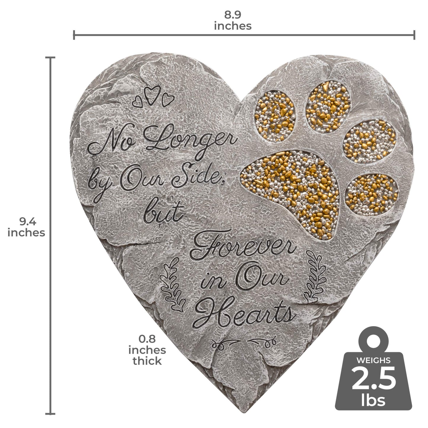 OBSI Dog Memorial Gifts for Loss of Dog Sympathy Gift - Rainbow Bridge Dog Memorial Stone for Remembrance Dog Passing Away Sympathy Gifts - Thoughtful Pet Loss Gifts - Gray
