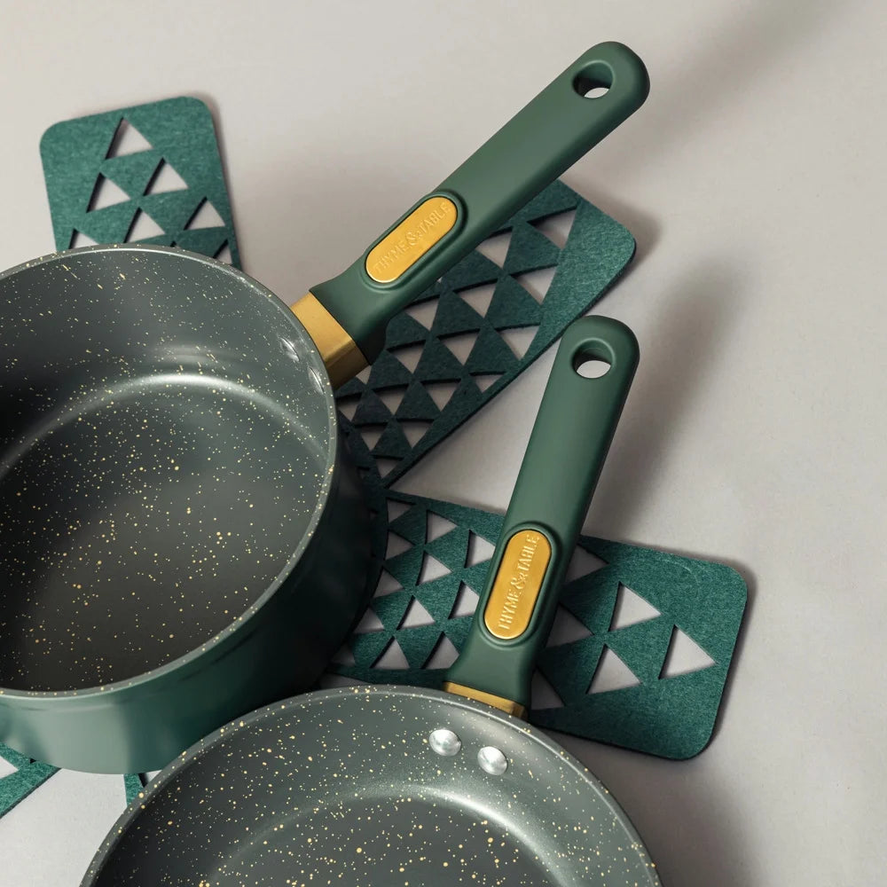 12-Piece Hunter Green Non-Stick Granite Cookware Set