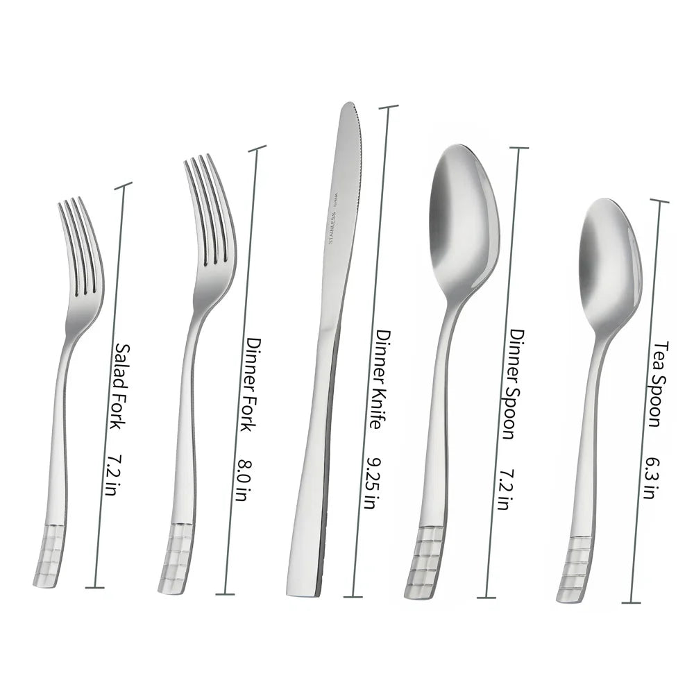40 Pieces Flatware Set Service for 8, Stainless Steel Silverware Cutlery, Utensil Set for Home Kitchen, Include Fork Knife Spoon, Dishwasher Safe