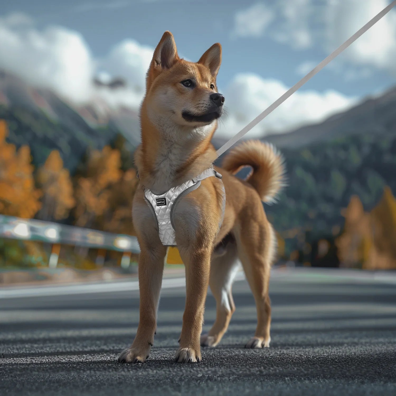 Adjustable Reflective Dog Harness and Leash Set, Escape-Proof No-Pull Vest for Small to Large Dogs, Gray, Size XS