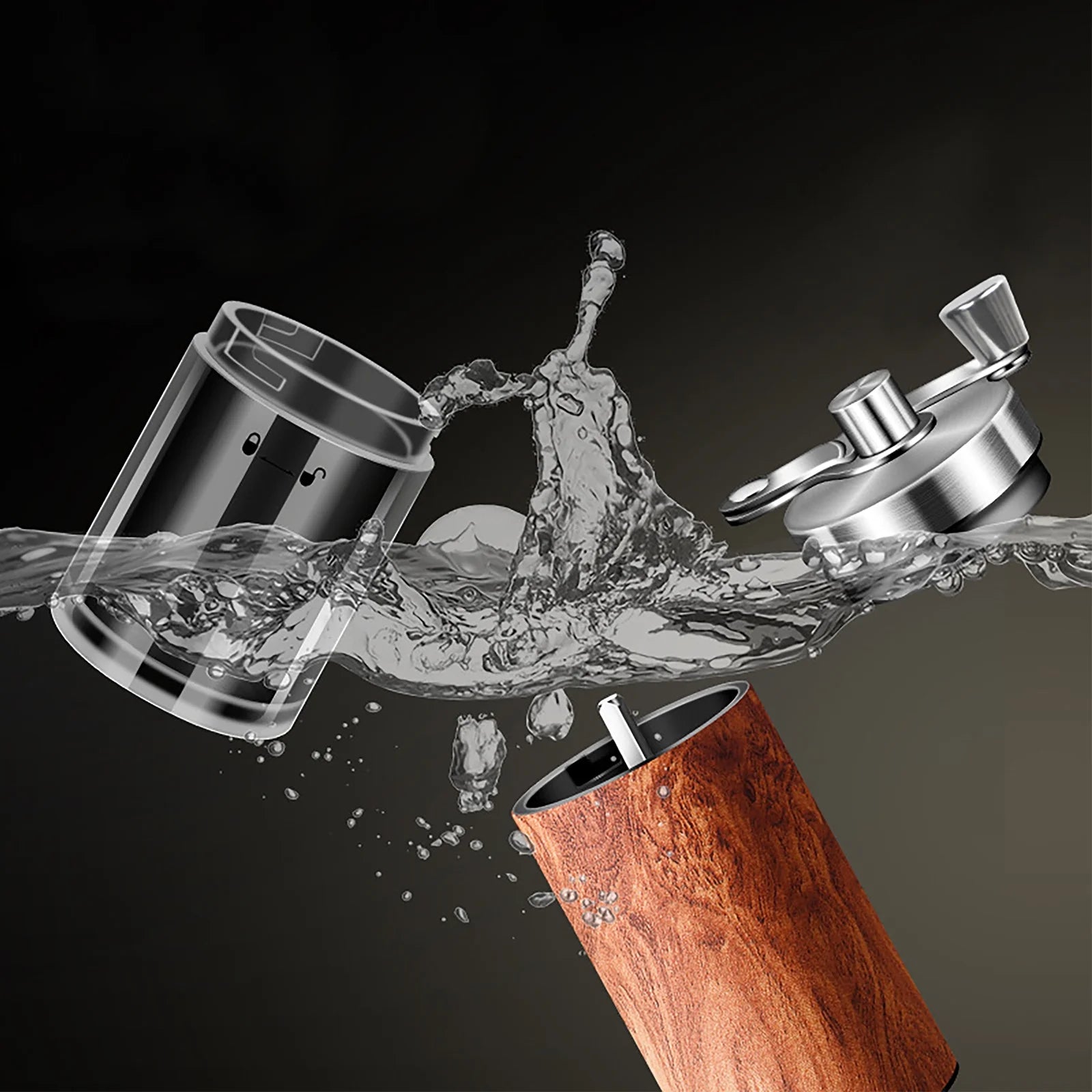 Manual Coffee Grinder Portable Coffee Bean Mill Grinders with Ceramic Burr, 304 Stainless Steel Hand Crank - Fine Coarse Adjustable - for Outdoor, Travel, Espresso