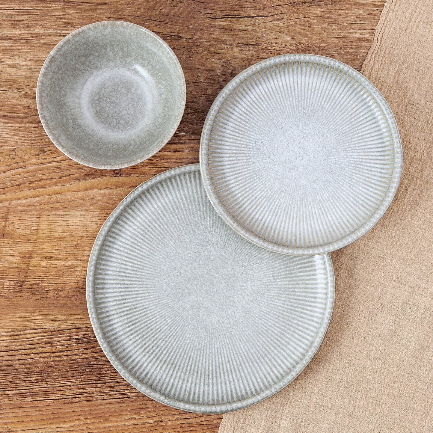 Stone 12-Piece Gray Dinnerware Set
