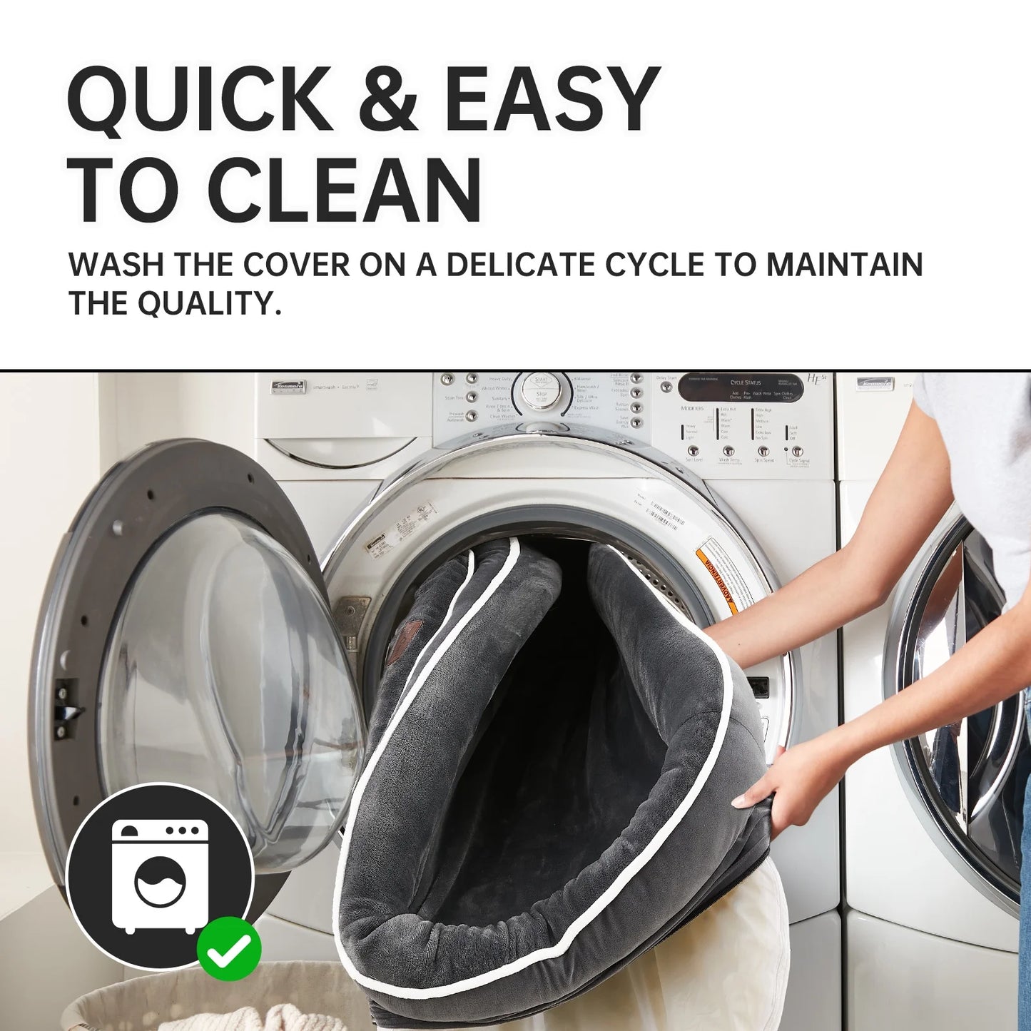 Gray Luxury Orthopedic Pet Bed for Small Dogs – Removable Machine-Washable Plush Cover, 4-Sided Bolster, Non-Slip Base, Dimensions 24" X 18" X 6