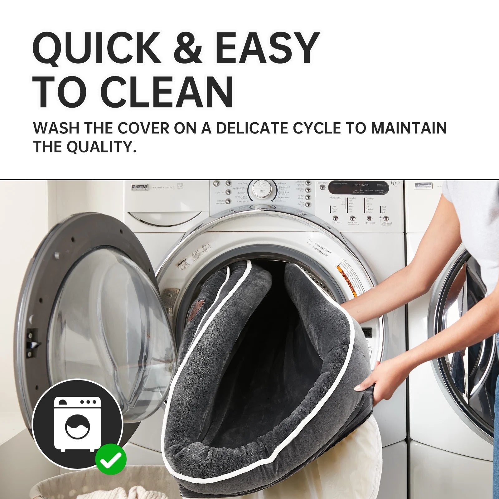 Gray Luxury Orthopedic Pet Bed for Small Dogs – Removable Machine-Washable Plush Cover, 4-Sided Bolster, Non-Slip Base, Dimensions 24" X 18" X 6