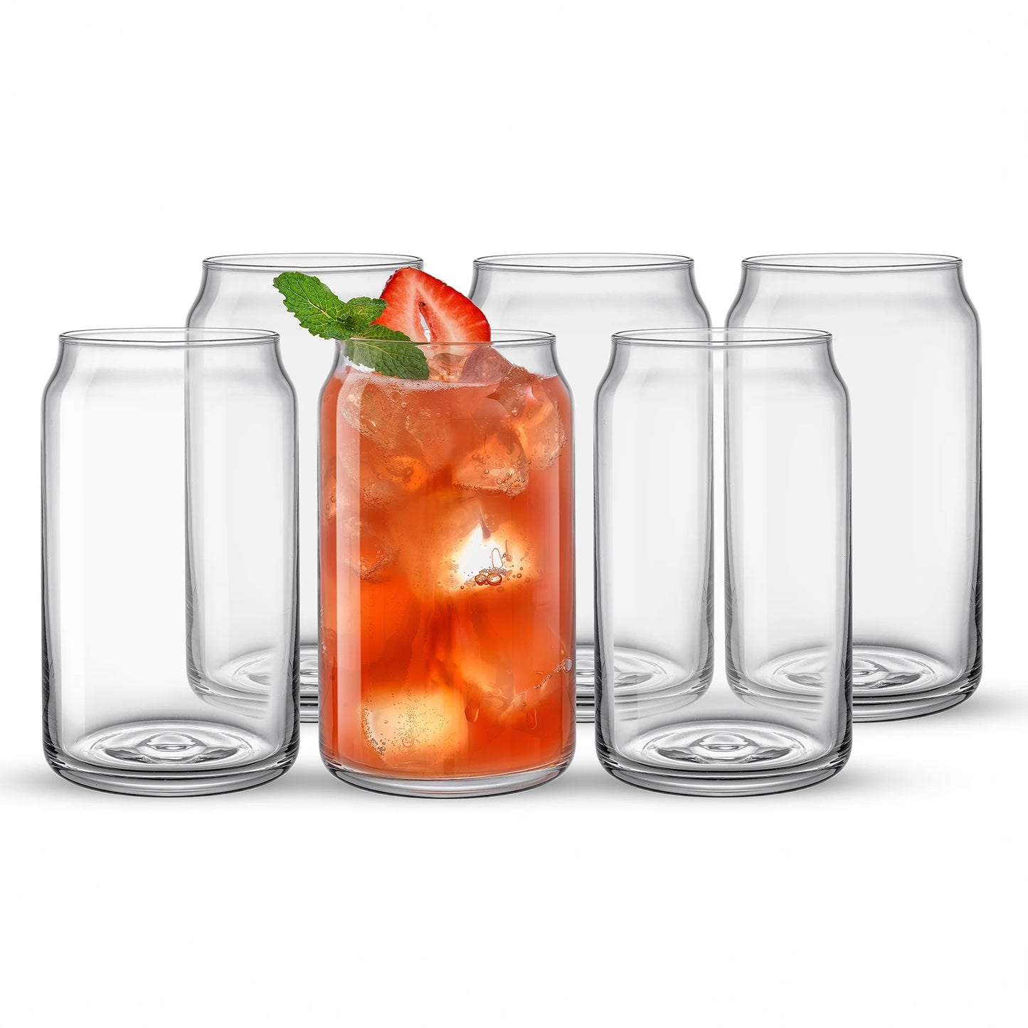 Classic Can Shape Tumbler Drinking Glass - Set of 6, New in Box