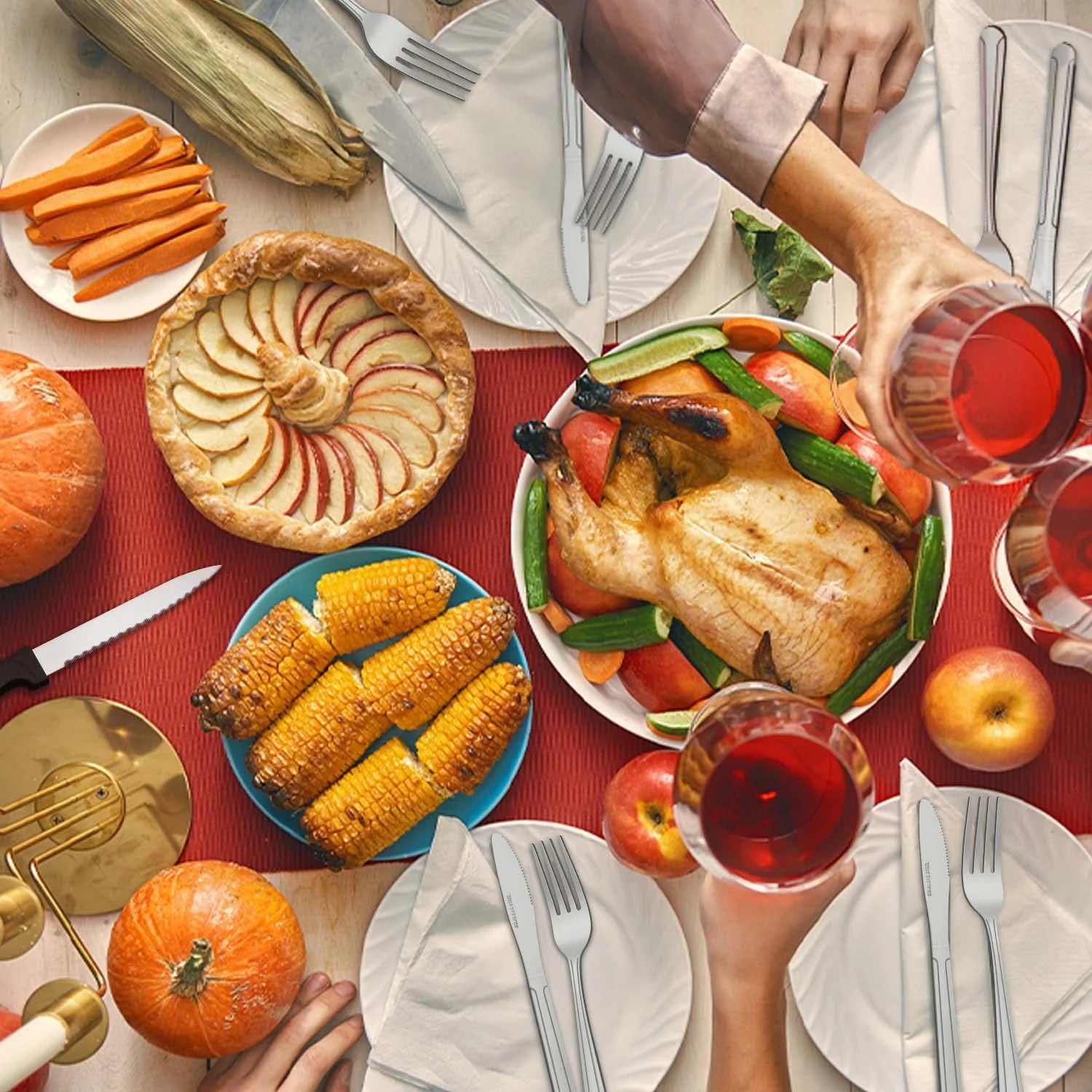 72-Piece Stainless Steel Silverware Set with Steak Knives, Elegant Cutlery for 12, Mirror Polished Flatware for Home, Kitchen, Restaurant, and Hotel, Dishwasher Safe