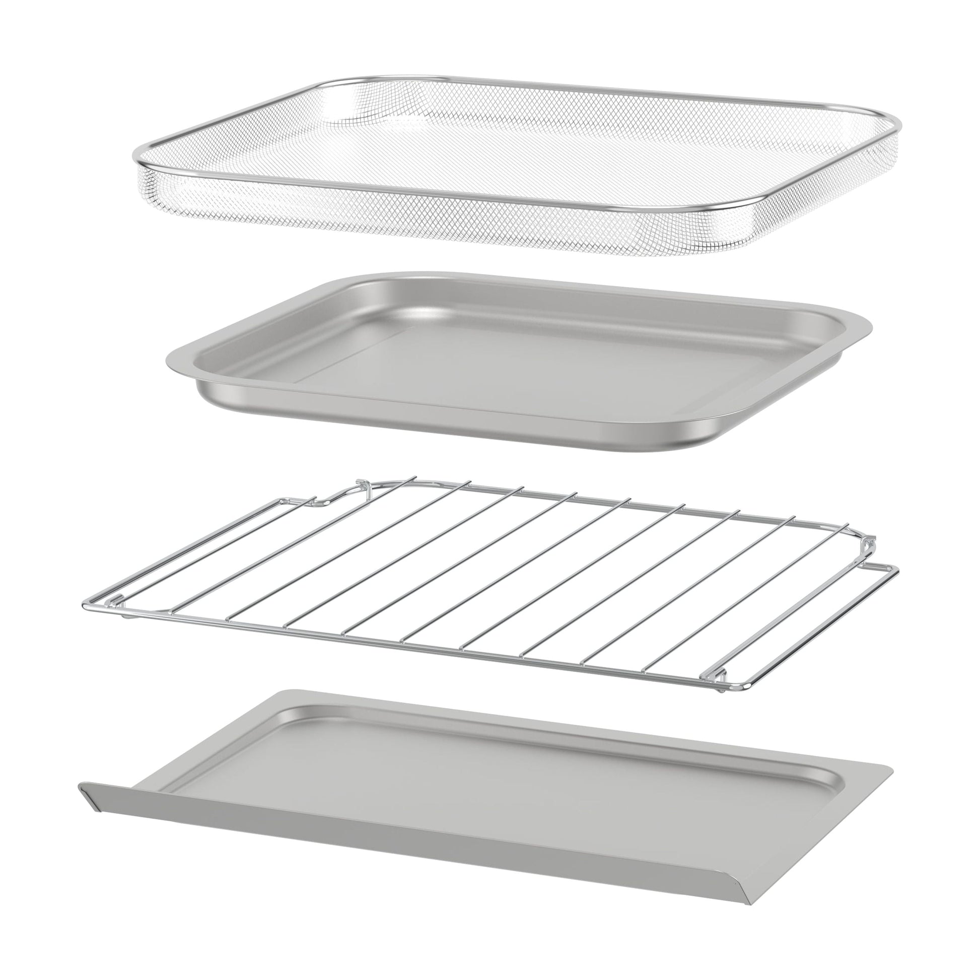 Black + Decker Crisp 'N Bake PRO 6-Slice Air Fry Toaster Oven with Basket, Pan, Rack & Tray, Stainless Steel