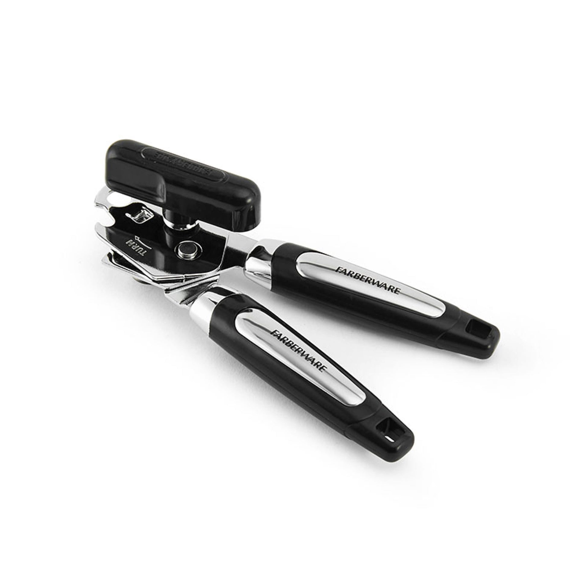 Professional Can Opener with Built in Bottle Opener in Black