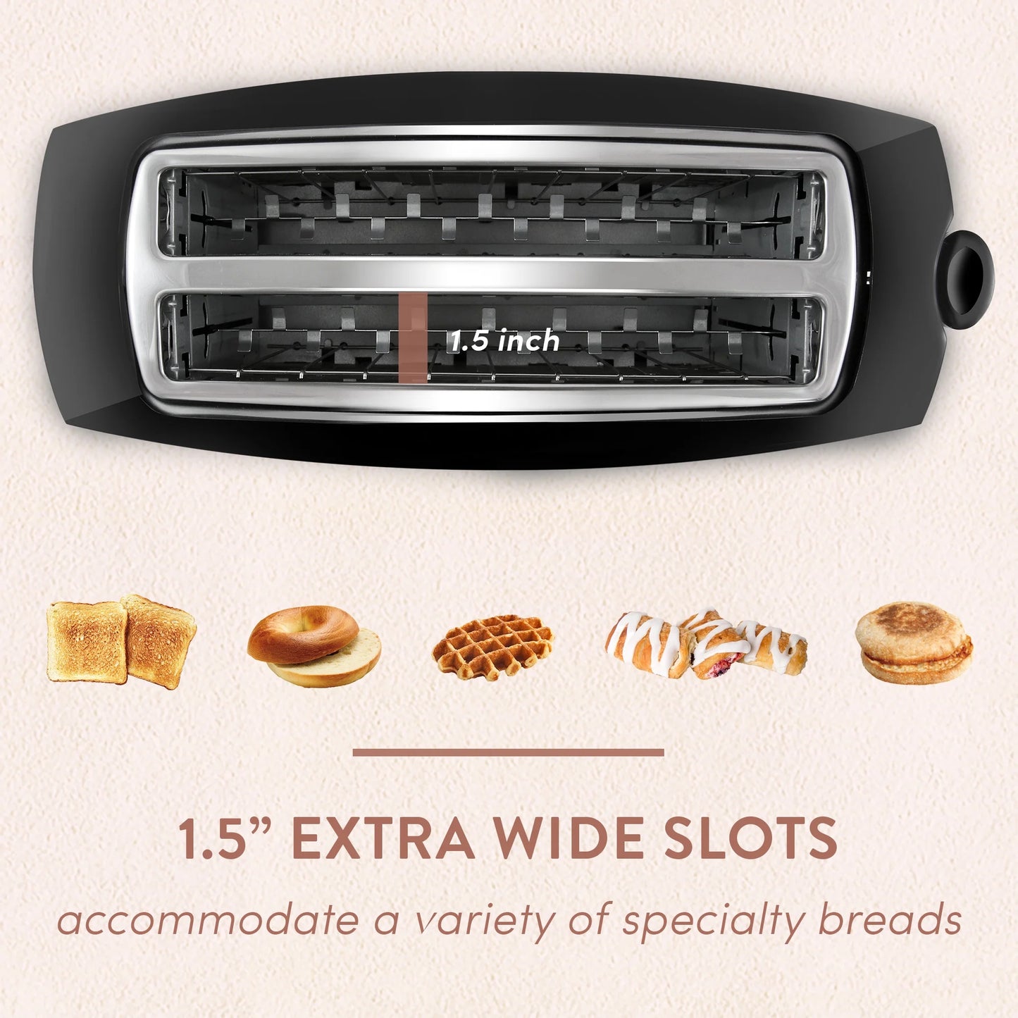 ECT4829BX New 4 Slice Long Slot Cool Touch Toaster, Black