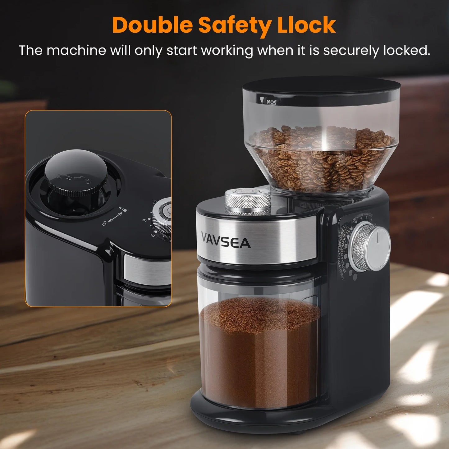 Burr Coffee Grinder, Electric Coffee Bean Grinder with 18 Precise Grind Settings, 3-18 Cup, for Espresso/Drip/Pour Over/Cold Brew/French Press