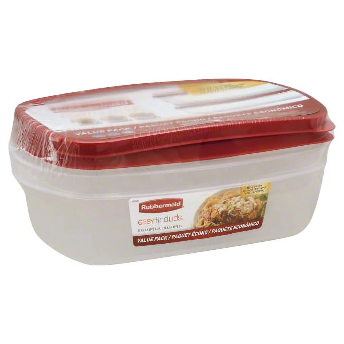 Easyfindlids Food Storage Container Value Pack with Lids, 1-8.5 (2.0 Liter) Cup, 1-5.5 Cup (1.3 Liter)