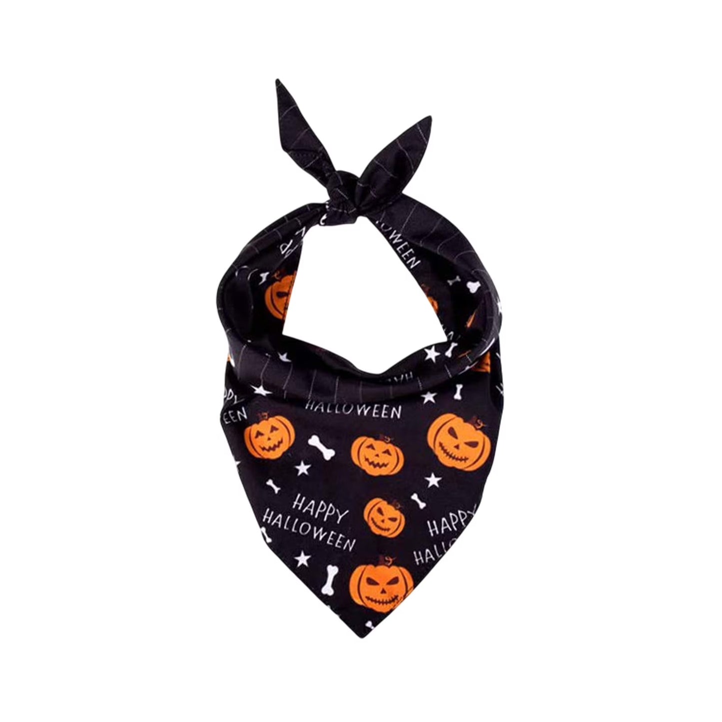 Halloween Dog Bandanas - Soft, Washable Pet Scarves Featuring Festive Pumpkin, Ghost, and Bone Designs for Small, Medium, and Large Dogs (Black, Purple)