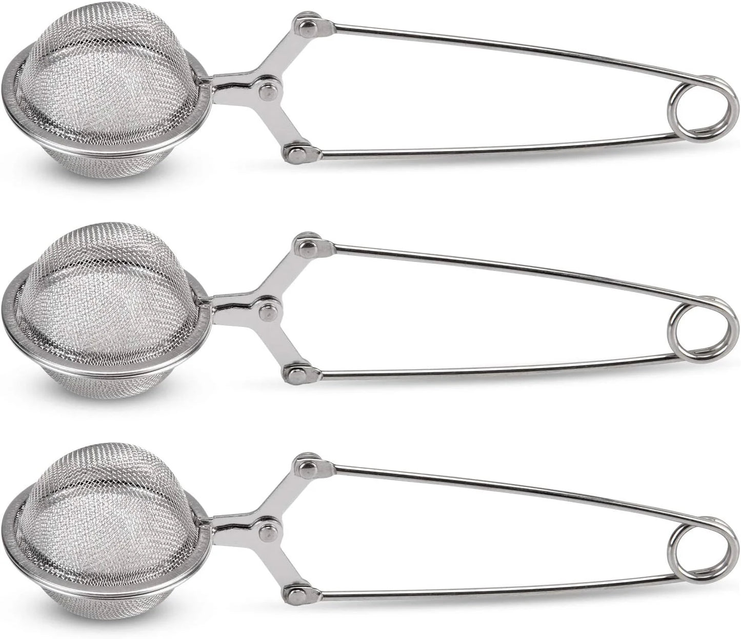 Snap Ball Tea Strainer, 3 Pcs Premium Stainless Steel Tea Infuser with Handle for Loose Leaf Tea Fine Mesh Tea Balls Filter Infusers