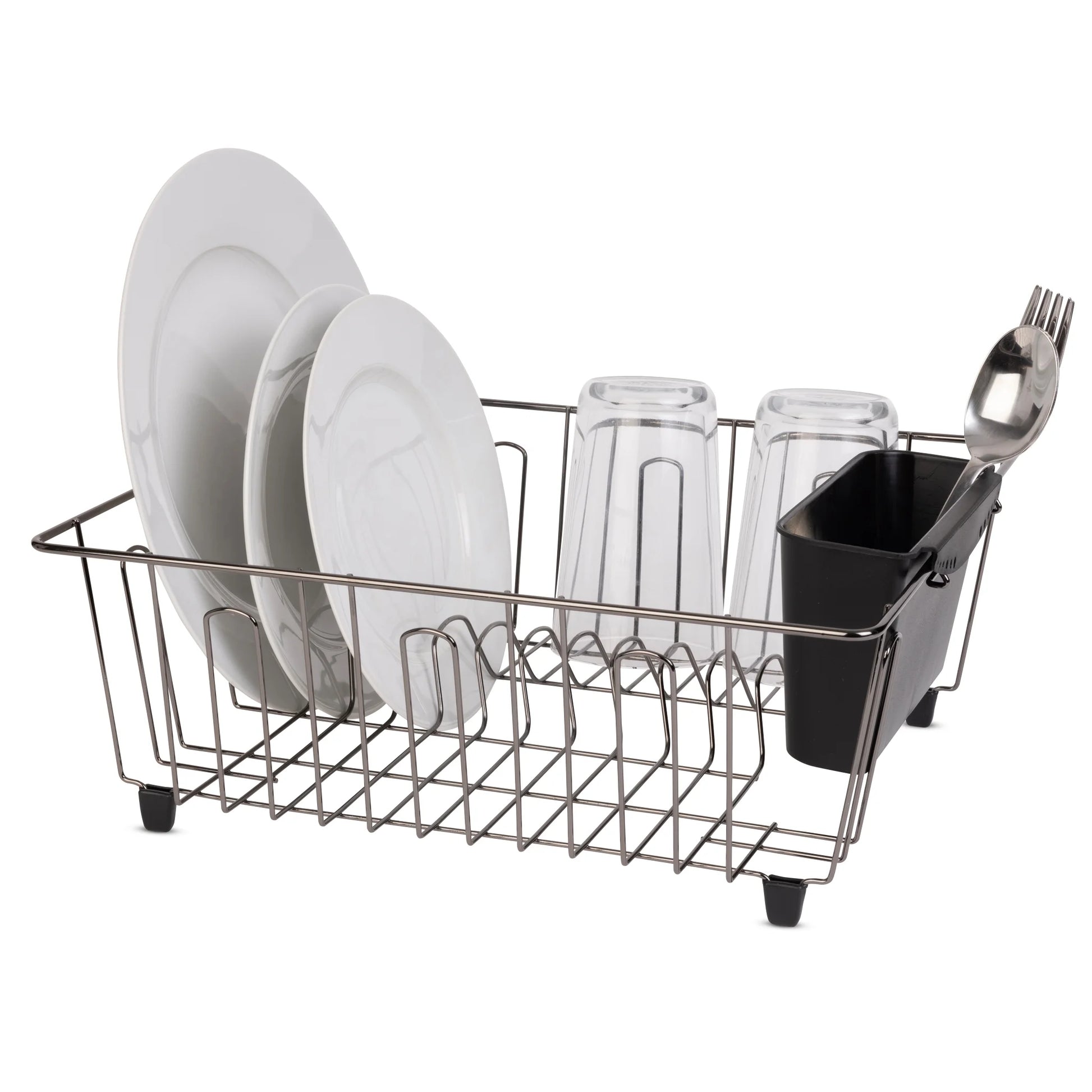 Small Dish Drainer Rack - Chrome/Black
