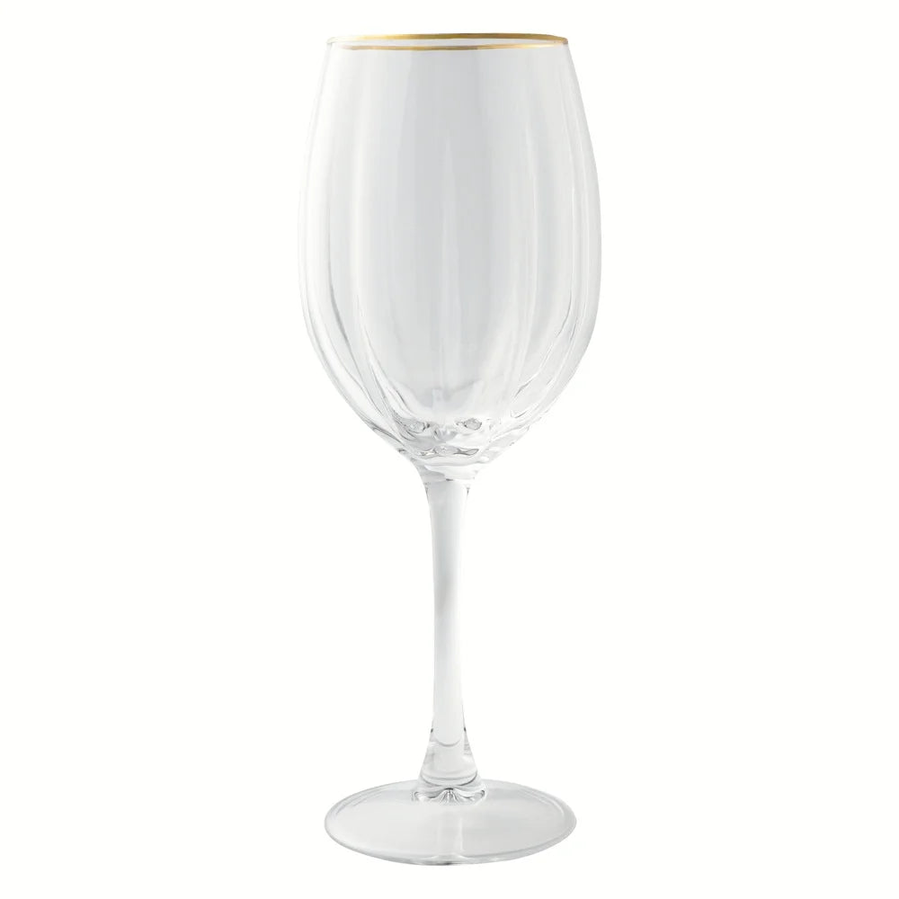 Scalloped Wine Glasses with Gold Rim - Thumbnail 2