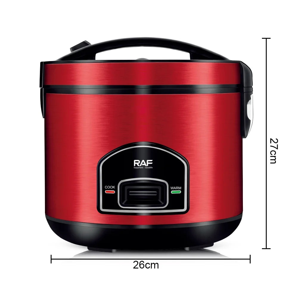 Electric Pressure Cooker and Rice Cooker 5L with Non-Stick Pot, 1000W Fast Heating Multi-Cooker, Easy-To-Clean, Red