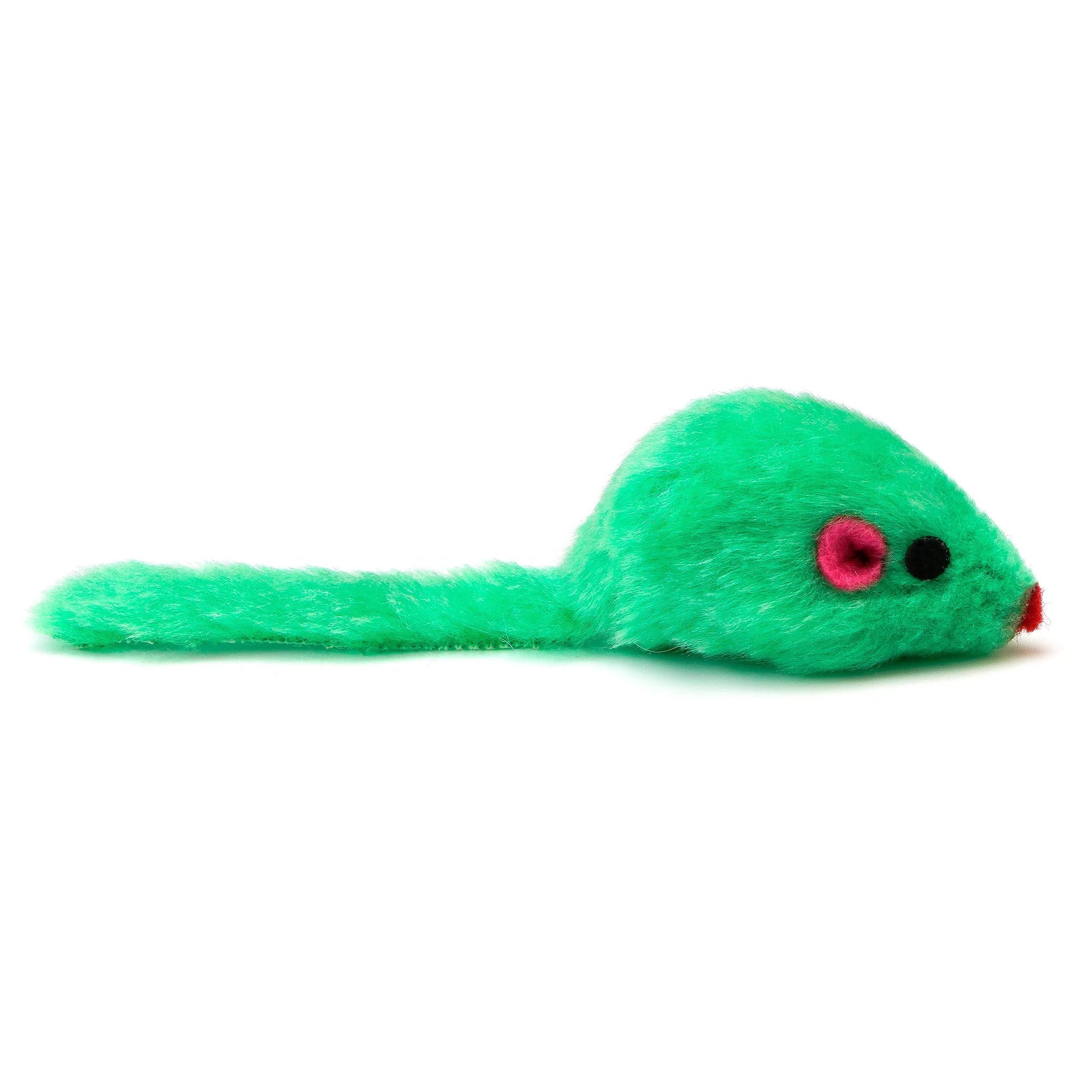 36PCS 4.1'' Furry Cat Toy Mice Rattle Small Mouse Kitten Interactive Play Assorted Color
