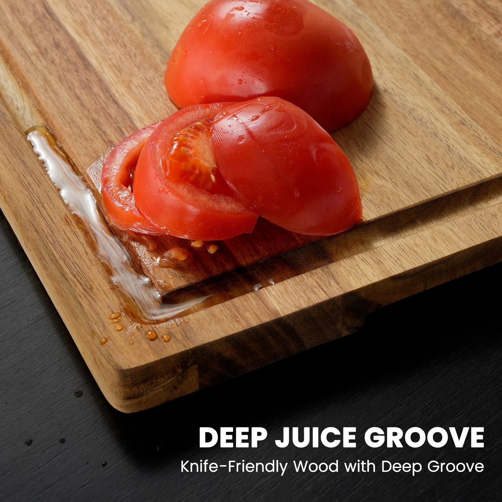 Acacia Wood Cutting Board, Cutting Board Set of 3 with Juice Groove, Wooden Chopping Boards for Kitchen, for Meat & Vegetables