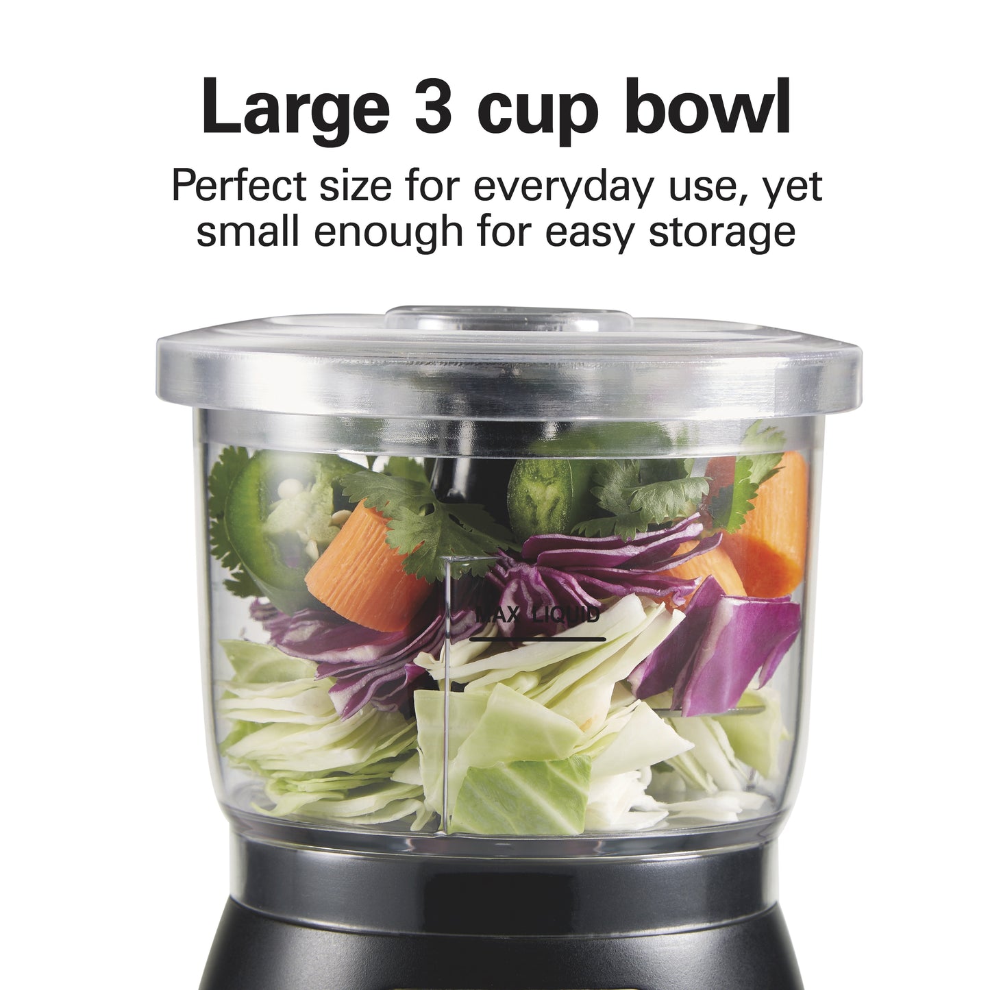 Stack & Press 2 Speed Food Chopper, 3 Cup Bowl Capacity, 72890F
